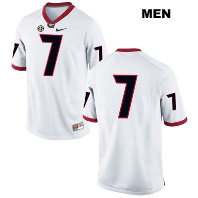 Men's Georgia Bulldogs NCAA #7 DAndre Swift Nike Stitched White Authentic No Name College Football Jersey PYV6354NL
